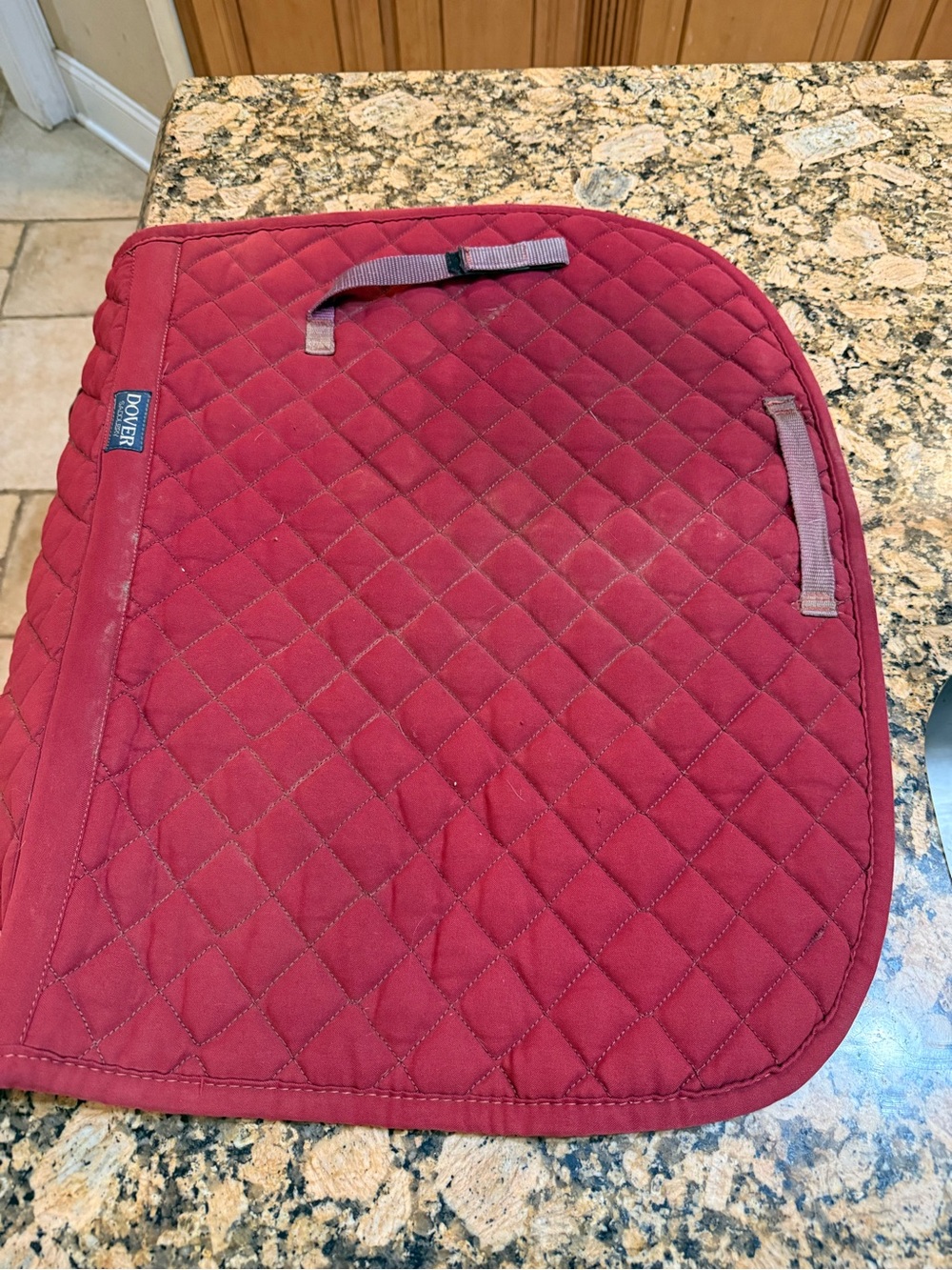 DOVER Saddlery Quilted burgundy Riding English pony Saddle Pad used